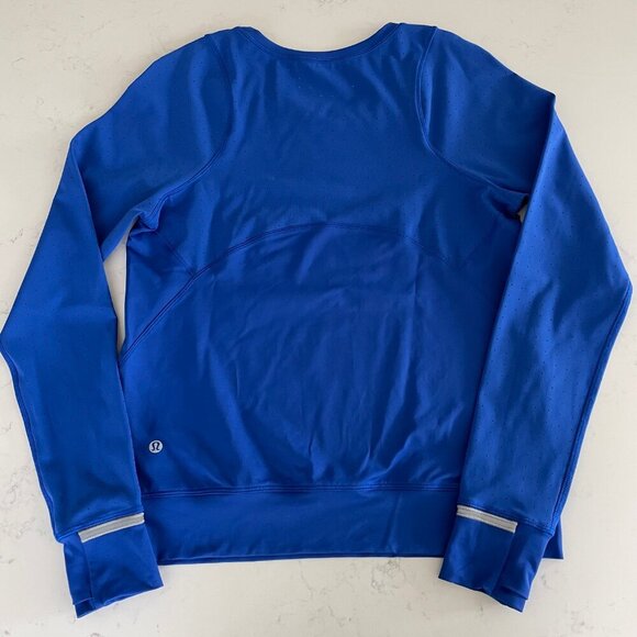 Lululemon Mind Over Miles Long Sleeve Crew Neck Top Jet Stream Blue Sz 8 - Picture 9 of 11